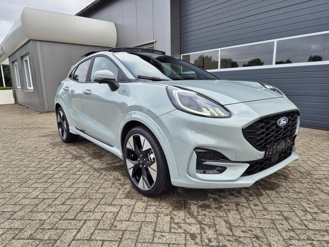 Ford Puma ST-Line X 1.0 EcoBoost Hybrid 125PS Automatik Matrix-LED elektr. PanoDach 4x Kamera AbstandsTempomat el.Heckklappe Premium Leder (Sensico) B+O-Sound Klimaautomatik Sitzheizung Lenkradheizung Frontscheibe beheizb. Ford-Navi SYNC4 Bluetooth Apple CarP 