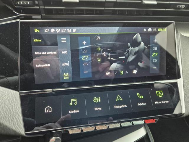 Peugeot 308 SW GT Exclusive 1.2 Hybrid 145PS Automatik Matrix-LED elektr. PanoDach Heckklappe Sitzheizung Lenkradheizung Navi 10" HD-Touchscreen wireless Apple CarPlay + Android Auto FOCAL-System 2x Keyless ACC 4x Kamera PDC v+h 18"LM 