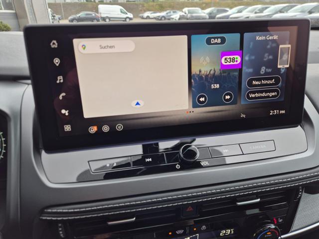 Nissan Qashqai 1.3 DIG-T MHEV 158 PS X-Tronic Tekna Voll-Leder Klimaautomatik PanoGlasdach Sitzheizung Lenkradheizung Navi Head-Up Display elektr. Heckklappe ACC PDC v+h 360&deg;Kamera DAB Bluetooth Touchscreen Apple CarPlay Android Auto 19"LM 