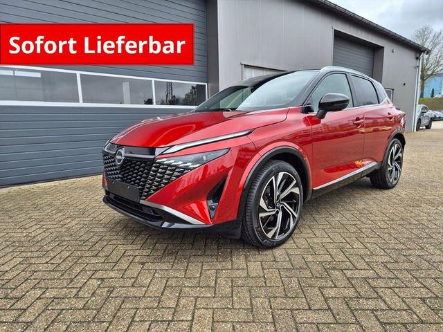 Nissan Qashqai - 1.3 DIG-T MHEV 158 PS X-Tronic Tekna Premium Paket 20"LM Teil-Leder PanoGlasdach Klimaautomatik Sitzheizung Lenkradheizung Navi Head-Up Display elektr. Heckklappe ACC PDC v+h 360&deg;Kamera DAB Bluetooth Touchscreen Apple CarPlay Android Auto