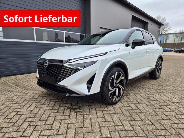 Nissan Qashqai - 1.3 DIG-T MHEV 158 PS X-Tronic Tekna Premium Paket 20"LM Teil-Leder PanoGlasdach Klimaautomatik Sitzheizung Lenkradheizung Navi Head-Up Display elektr. Heckklappe ACC PDC v+h 360&deg;Kamera DAB Bluetooth Touchscreen Apple CarPlay Android Auto