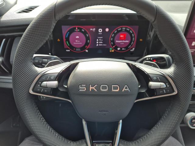 Skoda Kodiaq Sportline 1.5 TSI 204PS PHEV DSG schwenkb. AHK elektr. PanoDach HUD Alcantara PDC v+h 360&deg;Kamera CANTON Sound Klimaautomatik Sitzheizung Lenkradheizung Navi Apple CarPlay Android Auto 2xKeyless 19"LM vollelektr. Reichweite 116KM 