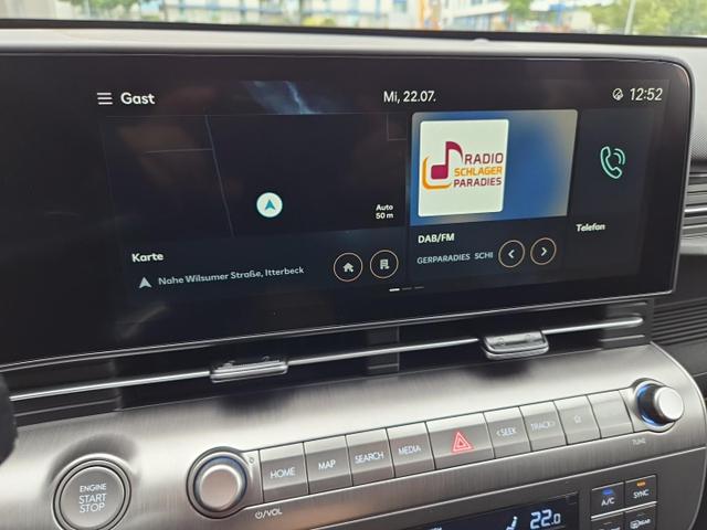Hyundai KONA Trend 1.6 T-GDI 150PS Automatik Voll-LED-Scheinw. Sitzheizung Lenkradheizung ACC Klimaautomatik Navi Touchscreen DAB+ Apple CarPlay + Android Auto PDC v+h R&uuml;ckf.Kamera 2xKeyless 17-LM 