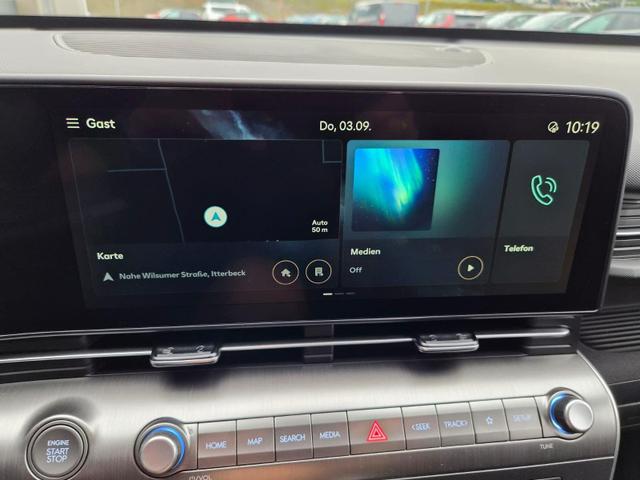 Hyundai KONA Trend 1.6 T-GDI 150PS Voll-LED-Scheinw. Sitzheizung Lenkradheizung Klimaautomatik Tempomat Navi Touchscreen DAB+ Apple CarPlay + Android Auto PDC v+h R&uuml;ckf.Kamera 2xKeyless 17-LM 