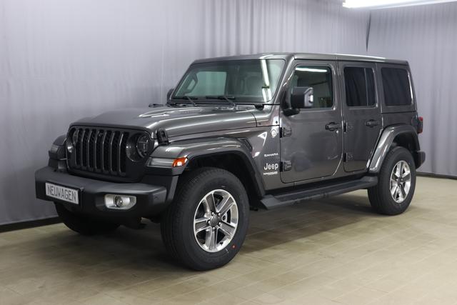 Jeep Wrangler - Unlimited Sahara JL UVP 64630,00 2,0 ATX 265 MY21 Navigationssystem 3D, Voll- Leder, Freedom Hardtop in Wagenfarbe, Dachhimmel mit zus&auml;tzlicher Ger&auml;uschd&auml;mmung, Alpine Premium Sound System, Integrierte Offroad-Kamera vorne uwm.