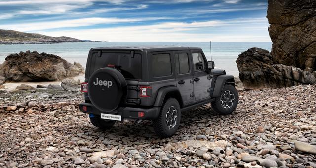 Jeep Wrangler Unlimited Rubicon 2,0 280KW MY22, Plug-In Hybrid, Sicherheits-Paket, Dachhimmel mit zusätzlicher Geräuschdämmung, Alarmanlage, LED-Hauptscheinwerfer, Offroad Kamera 