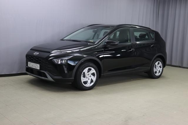 Lagerfahrzeug Hyundai BAYON - Comfort 1.2 62kW, Klimaanlage, Lederlenkrad, Radio DAB, Freisprecheinrichtung, Fernlichtassistent, Lichtsensor, Spurhalteassistent, eCall Notrufsystem, Notrad, 15 Zoll Stahlfelgen, uvm.