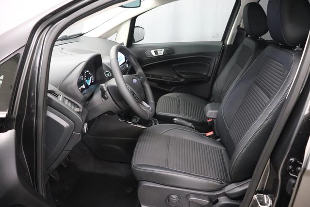 Ford Eco Sport Titanium1.0 125PS Magnetic Grau Sitzbezug / Polsterung: Teilleder schwarz "Winterpaket Navigationssystem dunkle Scheiben hinten Dachreling Reserverad LED-Scheinwerfer Anschlussgarantie, Laufzeit 3 Jahre im Anschluss an die Herstellergarantie. maximale Gesamtlaufleistung 100 000 km"