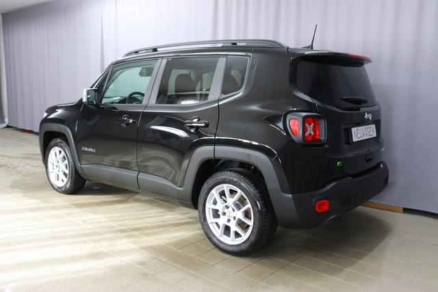 Jeep Renegade 1.5 T4 DCT7 e-Hybrid Limited 1469 96 kW601 - Solid Black 020 Stoff Schwarz "Navigationssystem 2T2 Funktions-Paket CommandView® Panorama-Glasschiebedach 7KS Winter-Paket UGM Uconnect Smartouch 8.4 mit 8,4""-Touchscreen, Navigationssystem, Bluetooth, AUX-IN-und USB sowie DAB, Apple CarPlay&Android Auto und LIVE Services 070 Seitenscheiben hinten und Heckscheibe verdunkelt 5CK Solid Black"