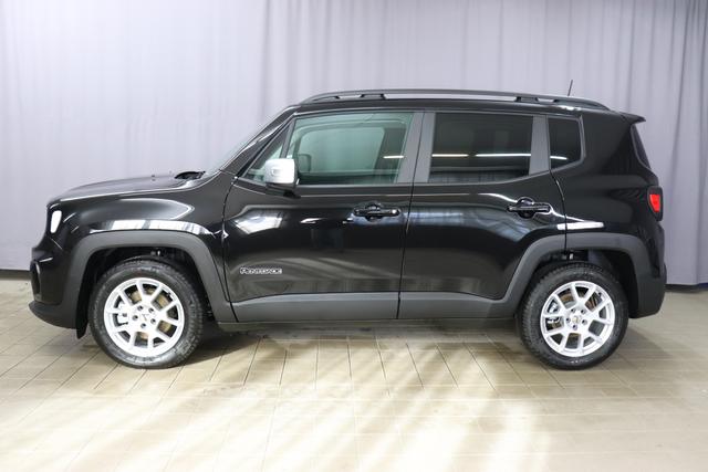 Jeep Renegade 1.5 T4 DCT7 e-Hybrid Limited 1469 96 kW601 - Solid Black 020 Stoff Schwarz "Navigationssystem 2T2 Funktions-Paket CommandView® Panorama-Glasschiebedach 7KS Winter-Paket UGM Uconnect Smartouch 8.4 mit 8,4""-Touchscreen, Navigationssystem, Bluetooth, AUX-IN-und USB sowie DAB, Apple CarPlay&Android Auto und LIVE Services 070 Seitenscheiben hinten und Heckscheibe verdunkelt 5CK Solid Black"