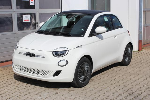 Fiat 500e Cabrio - Icon 42KWH 29.810,00 € finaler Endpreis nach BAFA! Verdeck Blau, Aufmerksamkeitsassistent, Autonomer Notbremsassistent mit Fußgänger- und Radfahrer- erkennung, Spurhalteassistent, Verkehrszeicheninformation, Klimaautomatik Pollenfilter uvm