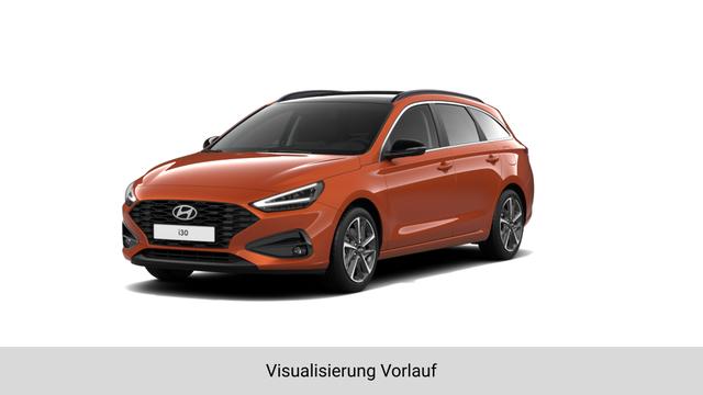 Hyundai i30 - GO 1.0 T-GDi 73 kW (100 PS) 2-Zonen-Klimaautomatik, Sitzheizung, Lenkradheizung, Navigationssystem, DAB, Apple CarPlay, Android Auto, Bluetooth, Freisprecheinrichtung, USB-Anschluss, Digitales Cockpit, LED-Abblendlicht, Dachreling, 16 Zoll Leichtmetallfe