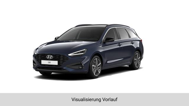 Hyundai i30 - GO 1.0 T-GDi 73 kW (100 PS) 2-Zonen-Klimaautomatik, Sitzheizung, Lenkradheizung, Navigationssystem, DAB, Apple CarPlay, Android Auto, Bluetooth, Freisprecheinrichtung, USB-Anschluss, Digitales Cockpit, LED-Abblendlicht, Dachreling, 16 Zoll Leichtmetallfe