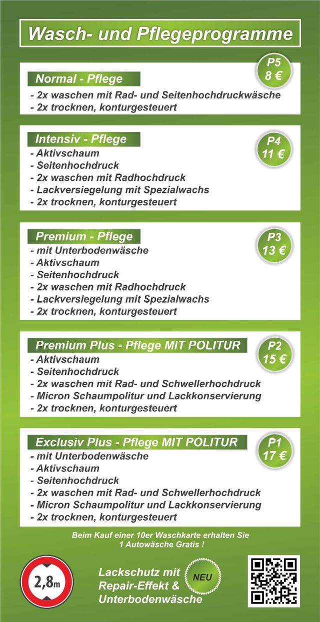 WashTec Waschanlage Pflegeprogramme