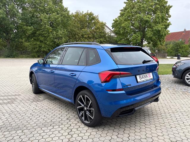 Skoda / Kamiq / Blau / / / Monte 1.0 TSI 7-GANG-DSG-ANH&Auml;NGERKUPPLUNG SCHWENKBAR + PDC VORNE / HINTEN+R&Uuml;CKFAHRKAMERA+KLMAAUTOMATIK+PANODACH+ALU 18 + WINTERPAKET + 1.HAND