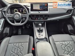 Nissan Qashqai 1.3 DIG-T MHEV 140PS Tekna Voll-Leder Klimaautomatik PanoGlasdach Sitzheizung Lenkradheizung Navi Head-Up Display elektr. Heckklappe ACC PDC v+h 360&deg;Kamera DAB Bluetooth Touchscreen Apple CarPlay Android Auto 19"LM 