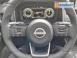Nissan Qashqai 1.3 DIG-T MHEV 140PS Tekna Voll-Leder Klimaautomatik PanoGlasdach Sitzheizung Lenkradheizung Navi Head-Up Display elektr. Heckklappe ACC PDC v+h 360&deg;Kamera DAB Bluetooth Touchscreen Apple CarPlay Android Auto 19"LM 