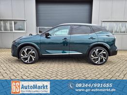 Nissan Qashqai 1.3 DIG-T MHEV 158 PS X-Tronic Tekna Premium Paket 20"LM Teil-Leder PanoGlasdach Klimaautomatik Sitzheizung Lenkradheizung Navi Head-Up Display elektr. Heckklappe ACC PDC v+h 360&deg;Kamera DAB Bluetooth Touchscreen Apple CarPlay Android Auto 