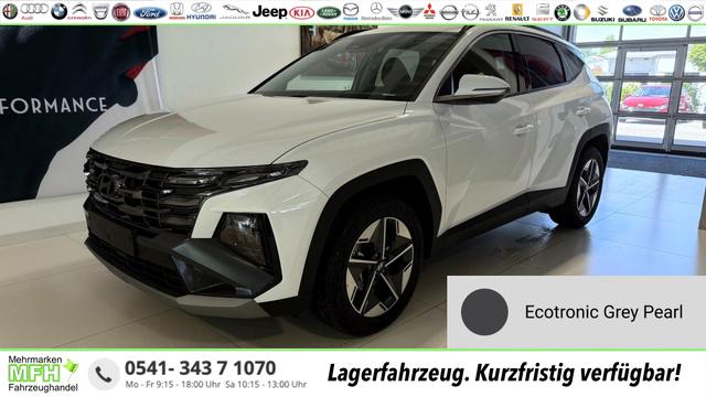 Hyundai TUCSON - GO 1.6 T-GDI 48V 2WD DCT 117 kW (160 PS) Lenkradheizung, Sitzheizung, 2-Zonen-Klimaautomatik, Navigationssystem, Android Auto, Apple CarPlay, Induktive Ladestation, Radio, DAB, Smart-Key, Privacy Glass, Rückfahrkamera, 18 Zoll Leichtmetallfelgen, uvm.