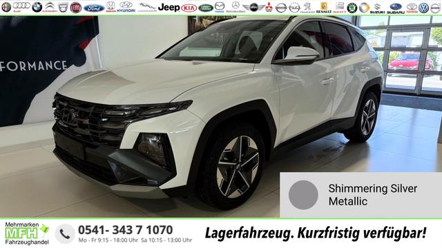 Hyundai TUCSON - GO 1.6 T-GDI 48V 2WD DCT 117 kW (160 PS) Lenkradheizung, Sitzheizung, 2-Zonen-Klimaautomatik, Navigationssystem, Android Auto, Apple CarPlay, Induktive Ladestation, Radio, DAB, Smart-Key, Privacy Glass, Rückfahrkamera, 18 Zoll Leichtmetallfelgen, uvm.