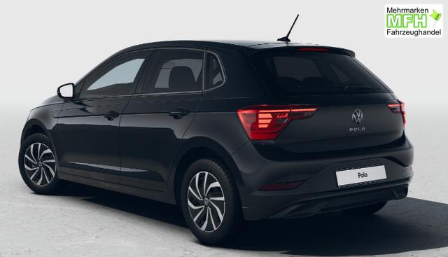 Volkswagen Polo LIFE 1.0 TSI 95PS, 15" ALU, PARKSENSOREN HI, RADIO COMPOSITION/USB VO+HI/BT/DAB/APP-CONNECT KLIMA LED-SCHEINW./-RÜCKLEUCHTEN NEBELSCHEINW. LANE ASSIST MÜDIGKEITSERK. DIG. COCKPIT MUFU-LEDERLENKRAD AUßENSPIEGEL ANKLAPPBAR MITTELARML. DOPPELTER LADEBODEN 