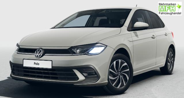 Volkswagen Polo LIFE 1.0 TSI 95PS, 15" ALU, PARKSENSOREN HI, RADIO COMPOSITION/USB VO+HI/BT/DAB/APP-CONNECT KLIMA LED-SCHEINW./-RÜCKLEUCHTEN NEBELSCHEINW. LANE ASSIST MÜDIGKEITSERK. DIG. COCKPIT MUFU-LEDERLENKRAD AUßENSPIEGEL ANKLAPPBAR MITTELARML. DOPPELTER LADEBODEN 