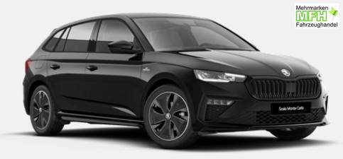 Skoda Scala Monte Carlo 1.0 TSI 115PS, Panoramadach, 17"Alu, Climatronic, MATRIX-LED, Kessy, Verl&auml;ngerte Heckscheibe, SunSet, Parksensoren vorn/hinten, R&uuml;ckfahrkamera, Tempomat, Winter-Paket, Sport-M-Lederlenkrad beheizt, Virtual Cockpit, Radio 8", SmartLink 
