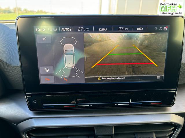 Seat Leon Style 1.5 eTSI Mild-Hybrid 150PS DSG/AUTOMATIK, 5 Jahre Garantie, 16" Alu, Climatronic, Parksensoren vorn/hinten, Media System PLUS 10,4"/Bluetooth, Tempomat, Full Digital Cockpit, LED-Scheinwerfer, M-Lederlenkrad, Reserverad, Verkehrszeichenerkennung 