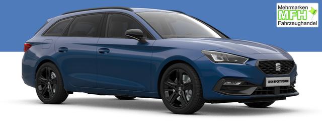 Seat Leon Sportstourer FR Black Edition 2.0 TDI 150PS DSG, 5J Garantie, 18" Alu schwarz Winterpaket, Alarm, 3-Zonen-Climatronic, Abgedunkelte Scheiben, Park Assistent, R&uuml;ckfahrkamera, Parksensoren vorn/hinten, Sportsitze, NAVIGATION 12,9", ACC, TOTER-WINKEL, MATRIX-LED-SCHEINWERFER 
