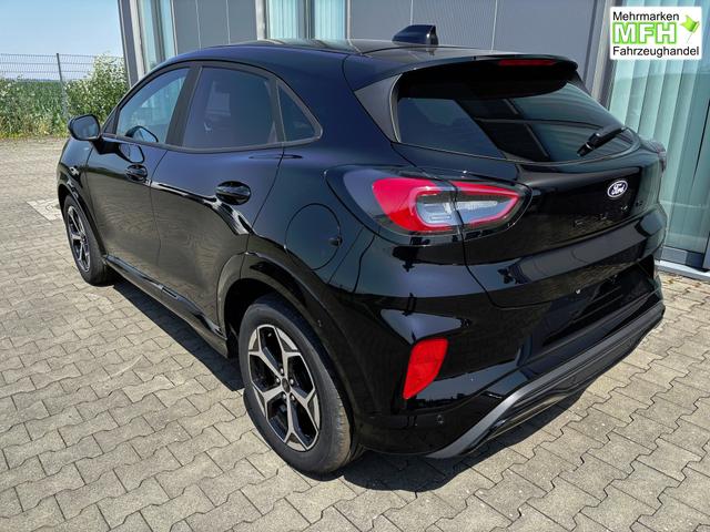Ford Puma ST-Line 1.0 125PS AUTOMATIK, SCHWARZ-METALLIC, 5 Jahre Garantie, Winterpaket: Sitzheizung, Beheizte Frontscheibe, 17" Alufelgen, Klimaautomatik, NAVIGATION 12", Parksensoren hinten, R&uuml;ckfahrkamera, Voll-LED-Scheinwerfer, Tempomat 