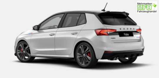 Skoda Fabia 130 1.5 TSI 177PS DSG/AUTOMATIK, 18" Alu, METALLIC/Dach Schwarz, Bi-LED-Scheinwerfer, Parksensoren vo/hi, R&uuml;ckfahrkamera, Kessy, Climatronic, SunSet, Sport-M-Lederlenkrad beheizt, Infotainment 8", Smart Link, NSW, Sitzheizung, Tempomat, Fu&szlig;matten 