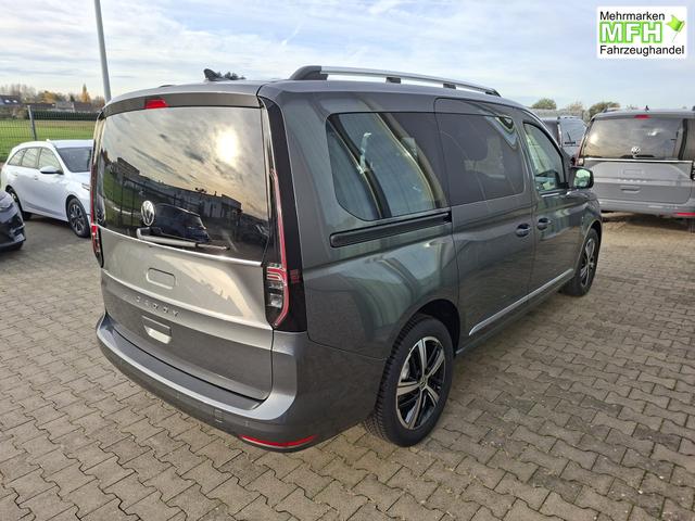 Volkswagen Caddy Style MAXI 7-SITZER 1.5 TSI 115PS DSG/AUTOMATIK, INDIUM-GRAU, 17" Alu/Ganzjahresreifen, Winterpaket, ACC-Tempomat, Toter-Winkel, ParkAssist, Parksensoren vo/hi, R&uuml;ckfahrkamera, Radio Ready2Discover 10" + Wireless AppConnect, Climatronic, Abgedunkelte Scheiben 