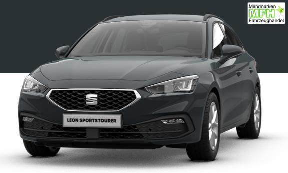 Seat Leon Sportstourer Style 1.5 TSI 115PS, Fjord-Blau, 5 Jahre Garantie, 16" ALU, MATRIX-LED, Privacy-Glas, Winter-Paket, 3-Zonen-Climatronic, ParkAssist, Parksensoren v/h, R&uuml;ckfahrkamera, Radio 10,4" + Full-Link, Tempomat, M-Lederlenkrad, variabler Ladeboden 