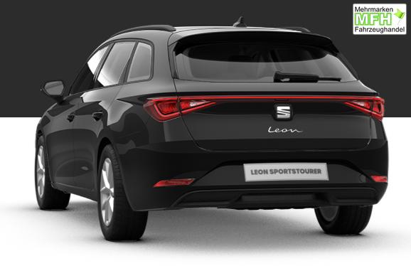 Seat Leon Sportstourer Style 1.5 TSI 115PS, SCHWARZ-METALLIC, 5 Jahre Garantie, 16" ALU, MATRIX-LED, Privacy-Glas, Winter-Paket, 3-Zonen-Climatronic, ParkAssist, Parksensoren v/h, R&uuml;ckfahrkamera, Radio 10,4" + Full-Link, Tempomat, M-Lederlenkrad, variabler Ladeboden 