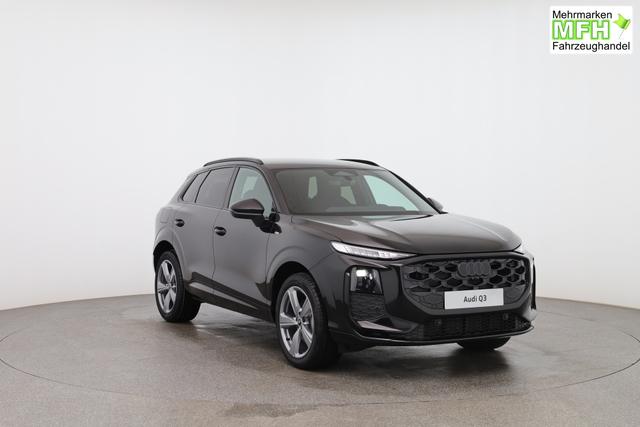 Audi Q3 Basis 2.0 TFSI quattro (Allrad) 204PS S-Tronic (Automatik), 17" Alufelgen, Elektr. Heckklappe, MMI Navigation plus, Sitzheizung, 3-Zonen-Klimaautomatik, Parksensoren vorn/hinten, M-Lederlenkrad, Tempomat, Dachreling, Virtual Cockpit 