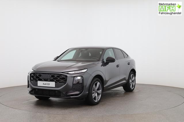 Audi Q3 Sportback Basis 2.0 TFSI quattro (Allrad) 204PS S-Tronic (Automatik), 17" Alufelgen, Elektr. Heckklappe, MMI Navigation plus, Sitzheizung, 3-Zonen-Klimaautomatik, Parksensoren vorn/hinten, M-Lederlenkrad, Tempomat, Virtual Cockpit 