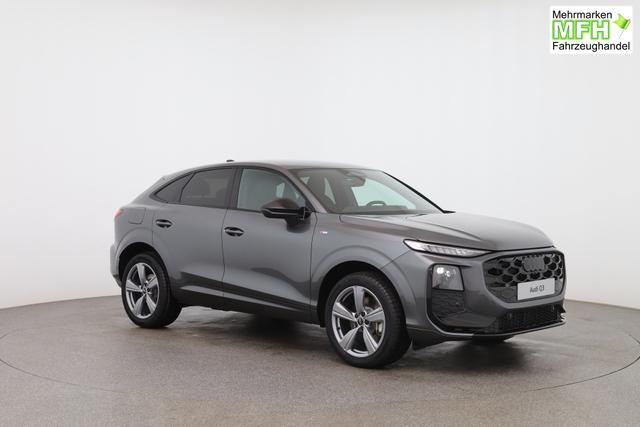Audi Q3 Sportback Basis 2.0 TFSI quattro (Allrad) 204PS S-Tronic (Automatik), 17" Alufelgen, Elektr. Heckklappe, MMI Navigation plus, Sitzheizung, 3-Zonen-Klimaautomatik, Parksensoren vorn/hinten, M-Lederlenkrad, Tempomat, Virtual Cockpit 