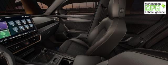 Cupra Leon Basis 1.5 TSI 150PS 6-Gang, 5 Jahre Garantie, SCHWARZ-METALLIC, AHK SCHWENKBAR, MATRIX-LED, EDGE-PAKET, WINTER-PAKET, 18" Alufelgen, Voll-LED-Scheinwerfer, 3Z-Climatronic, ACC/Tempomat, Digitales Cockpit, Full Link, Parksensoren v/h, Privacy-Glas, M-Lederlenkra 