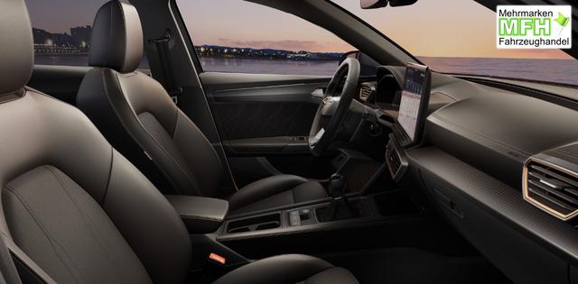 Cupra Leon Sportstourer Basis 1.5 TSI 150PS 6-Gang, 5 Jahre Garantie, SCHWARZ-METALLIC, AHK SCHWENKBAR, EDGE-PAKET, WINTER-PAKET, Elektr. Heckklappe, Dachreling, 18" Alu, Voll-LED-Scheinwerfer, 3Z-Climatronic, ACC/Tempomat, Digitales Cockpit, Full Link, Parksensoren v/h, Privacy-Glas 