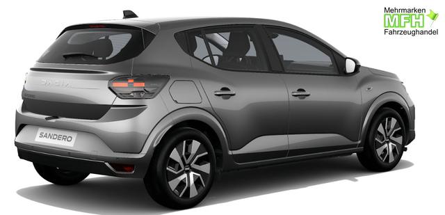 Dacia Sandero Expression 1.0 TCe 100, NEUES MODELL, 3J Garantie, Klimaanlage, Lederlenkrad, Parksensoren hinten, Tempomat, Multimedia System 10" + Smartphone-Spiegelung, Regen-/Licht-Sensor, ZV mit Fernbedienung, Elektr. Fensterheber v/h, Nebelscheinwerfer, Armlehne 