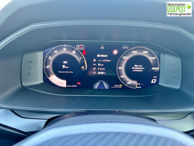 Cupra Leon Basis 1.5 TSI 150PS 6-Gang, 5 Jahre Garantie, SCHWARZ-METALLIC, EDGE-PAKET, WINTER-PAKET, 18" Alufelgen, Voll-LED-Scheinwerfer, 3Z-Climatronic, ACC/Tempomat, Digitales Cockpit, Full Link, Parksensoren v/h, Privacy-Glas, Multifunktions-Lederlenkrad 