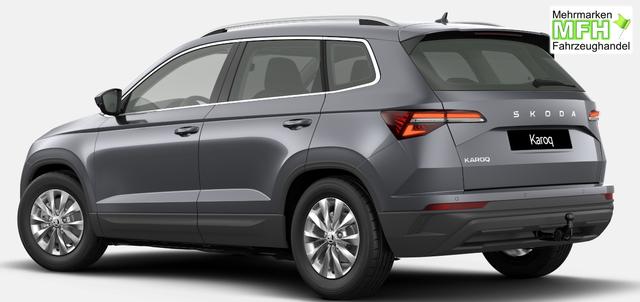 Skoda Karoq Selection 1.5 TSI 150PS DSG/AUTOMATIK, 5J GARANTIE, GRAU-METALLIC, AHK SCHWENKBAR, LADEBODEN VAR, NAVI, ACC, PDC V/H + KAMERA, ELEKTR. HECKKLAPPE, KESSY, CHROM-PAKET, Virtual Cockpit, Telefonbox, 16" ALU, Climatronic, Sitzheizung, Lederlenkrad beheizt, Privacy-Glas 