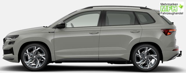 Skoda Karoq Sportline 1.5 TSI 150PS DSG, STAHL-GRAU, 5JGARANTIE, AHK SCHWENKBAR, 19" ALU SAGITARIUS, BEHEIZTE FRONTSCHEIBE, SITZHEIZUNG, MATRIX-LED, Elektr. Heckklappe, Virtual Cockpit 10", Climatronic, NAVI, ACC, Parksensoren v/h, R&uuml;ckfahrkamera, Dachreling, PRIVACY-GLAS 