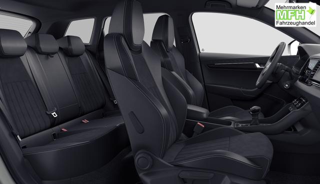 Skoda Karoq Sportline 1.5 TSI 150PS DSG, STAHL-GRAU, 5JGARANTIE, AHK SCHWENKBAR, 19" ALU SAGITARIUS, BEHEIZTE FRONTSCHEIBE, SITZHEIZUNG, MATRIX-LED, Elektr. Heckklappe, Virtual Cockpit 10", Climatronic, NAVI, ACC, Parksensoren v/h, R&uuml;ckfahrkamera, Dachreling, PRIVACY-GLAS 