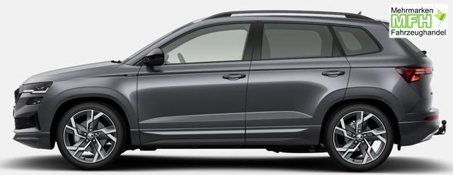 Skoda Karoq Sportline 1.5 TSI 150PS DSG, GRAPHIT-MET, 5JGARANTIE, AHK SCHWENKBAR, 19" ALU SAGITARIUS, BEHEIZTE FRONTSCHEIBE, SITZHEIZUNG, MATRIX-LED, Elektr. Heckklappe, Virtual Cockpit 10", Climatronic, NAVI, ACC, Parksensoren v/h, R&uuml;ckfahrkamera, Dachreling, PRIVACY-GLAS 