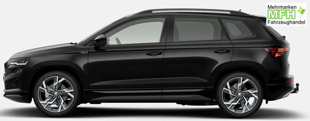 Skoda Karoq Sportline 1.5 TSI 150PS DSG, SCHWARZ-MET, 5JGARANTIE, AHK SCHWENKBAR, 19" ALU SAGITARIUS, BEHEIZTE FRONTSCHEIBE, SITZHEIZUNG, MATRIX-LED, Elektr. Heckklappe, Virtual Cockpit 10", Climatronic, NAVI, ACC, Parksensoren v/h, R&uuml;ckfahrkamera, Dachreling, PRIVACY-GLAS 