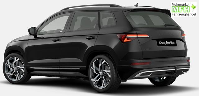 Skoda Karoq Sportline 1.5 TSI 150PS DSG, SCHWARZ-MET, 5JGARANTIE, AHK SCHWENKBAR, 19" ALU SAGITARIUS, BEHEIZTE FRONTSCHEIBE, SITZHEIZUNG, MATRIX-LED, Elektr. Heckklappe, Virtual Cockpit 10", Climatronic, NAVI, ACC, Parksensoren v/h, R&uuml;ckfahrkamera, Dachreling, PRIVACY-GLAS 