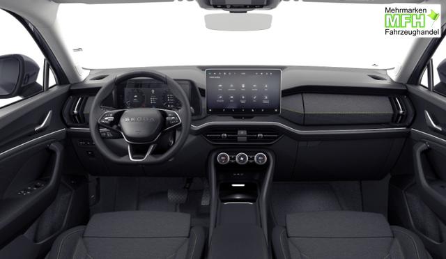 Skoda Kodiaq Selection Business Edition 1.5 TSI mHEV 150PS DSG, 3J Garantie, 18" Alu, ANH&Auml;NGERKUPPLUNG, MATRIX-LED, ELEKTR. HECKKLAPPE, NAVI 13", KESSY+ALARM, Fahrersitz + Sitzheizung, SPORT-M-Lederlenkrad beheizt, 3Z-Climatronic, ACC, Parksensoren v/h, R&uuml;ckfahrkamera, Dachreling 