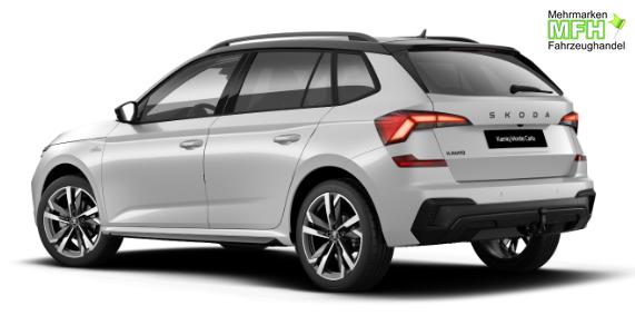 Skoda Kamiq Monte Carlo 1.5 TSI 150PS DSG, 5J GARANTIE, WEISS-MET/Dach schwarz, 18" ALU, AHK SCHWENKBAR, Panoramadach, Matrix-LED, Parksensoren v/h, Kamera, Tempomat, Virtual Cockpit (8"!!), Kessy, Winter-Paket, Climatronic, Radio 8", SmartLink, NSW, Sport-M-Lederlenkrad beheizt 