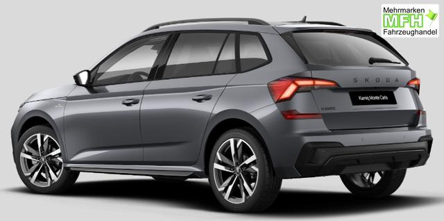 Skoda Kamiq Monte Carlo 1.5 TSI 150PS DSG, 5J GARANTIE, 18"ALU, METALLIC, ELE. HECKKLAPPE, ANH&Auml;NGERKUPPLUNG, BEH. FRONTSCHEIBE, MATRIX-LED, PANORAMADACH, Sitzheizung, Lenkradhzg, Ladeboden, ACC, SIDE Assist, Virtual Cockpit 10", Parksensoren, Kamera, KESSY, Privacy, Climatronic 